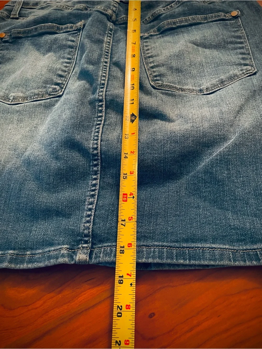 JUDY BLUE Short Denim Jean Skirt Blue Mini Medium Wash Stretch Pockets sz 1X